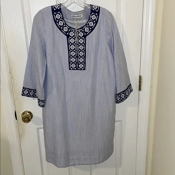 Tommy Bahama | Dresses | Blue And White Embroidered Tunic Dress Tommy Bahama  Nwt Medium | Poshmark